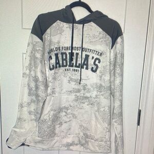 Cabela's Men's Gray and White Camo Hoodie